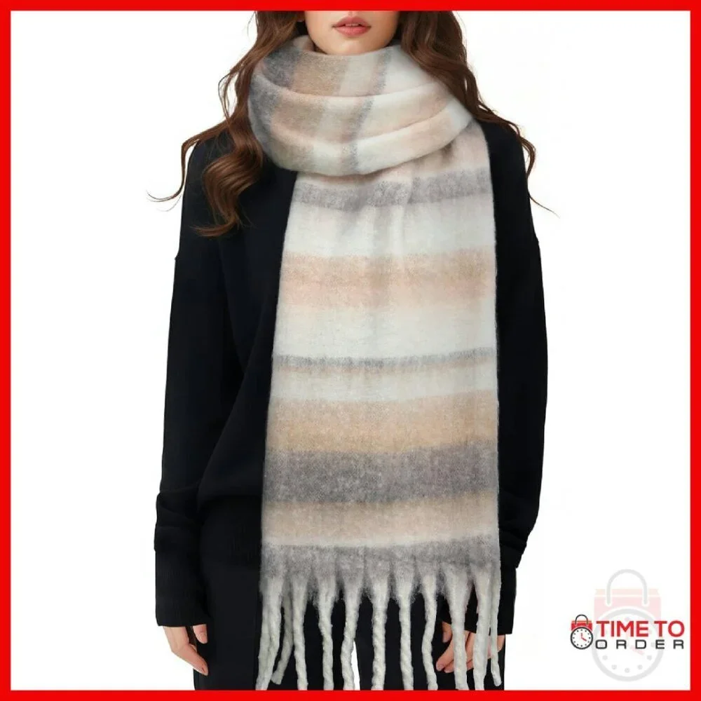 Oversized Chunky Winter Scarf Shawl Wrap Cashmere Feel Soft Warm